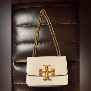 NWOT Ivory Crossbody Bag with Gold Accents